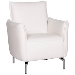 Koinor Vanda Designer Leather Armchair White Genuine Leather Chair