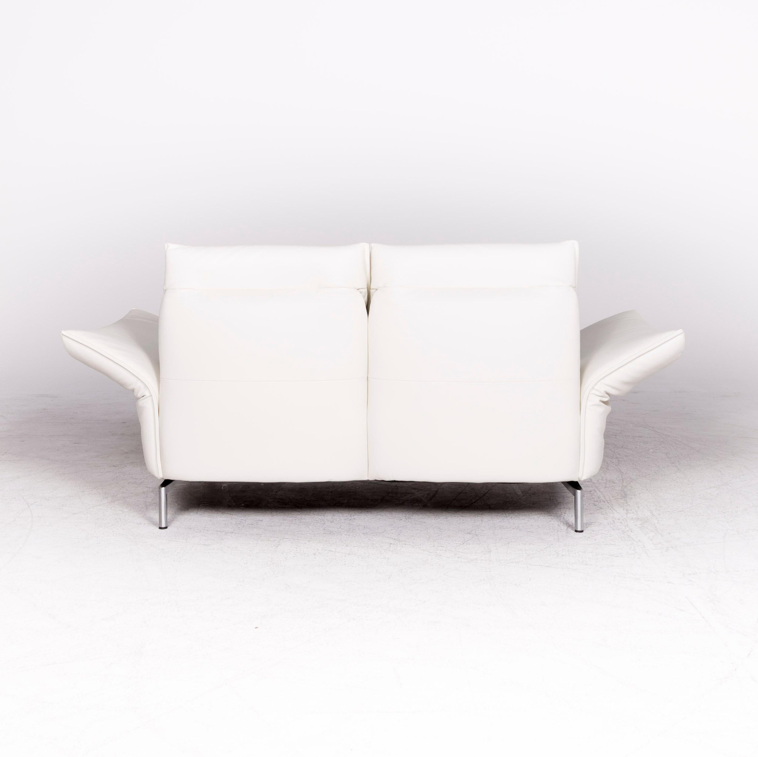 Koinor Vanda Designer Leather Sofa White Real Leather Two-Seat Couch 2