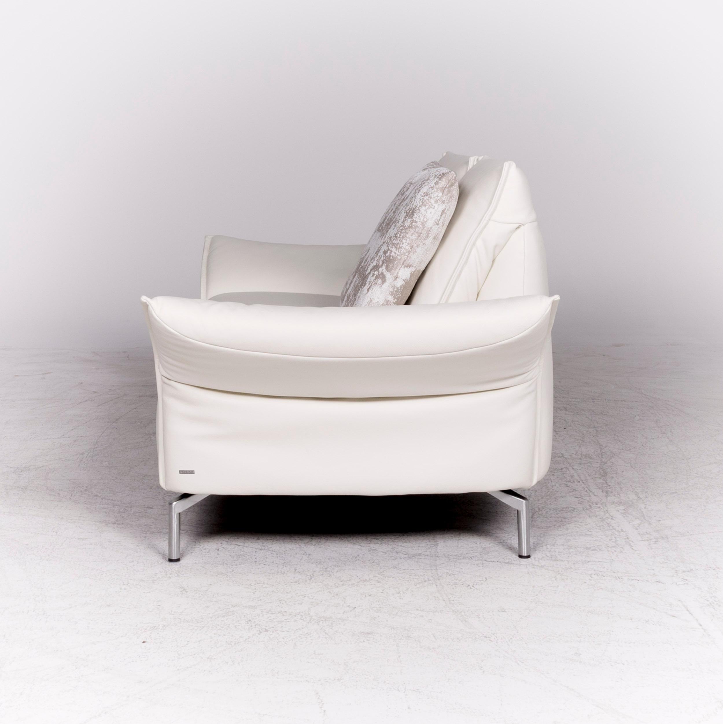 Koinor Vanda Designer Leather Sofa White Real Leather Two-Seat Couch 3