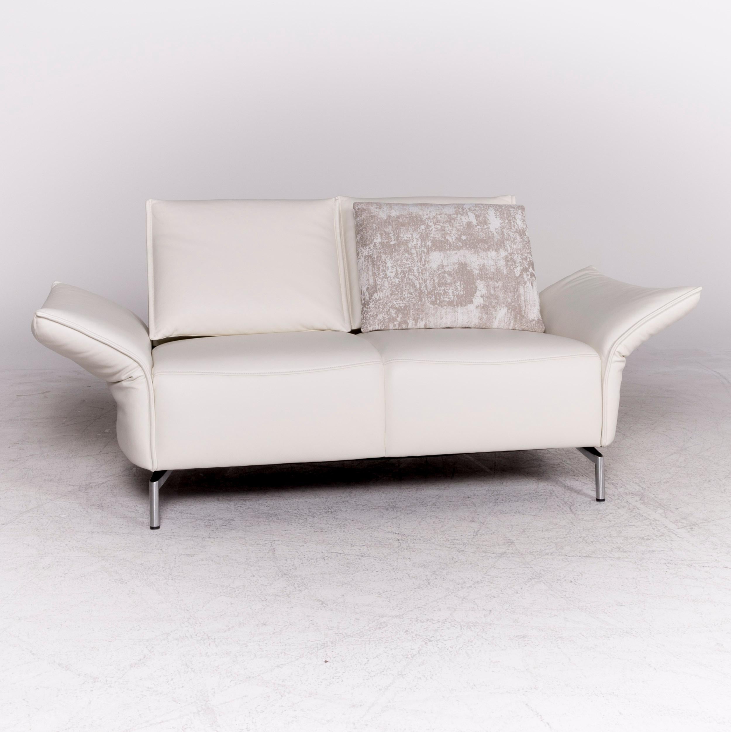 white real leather sofa