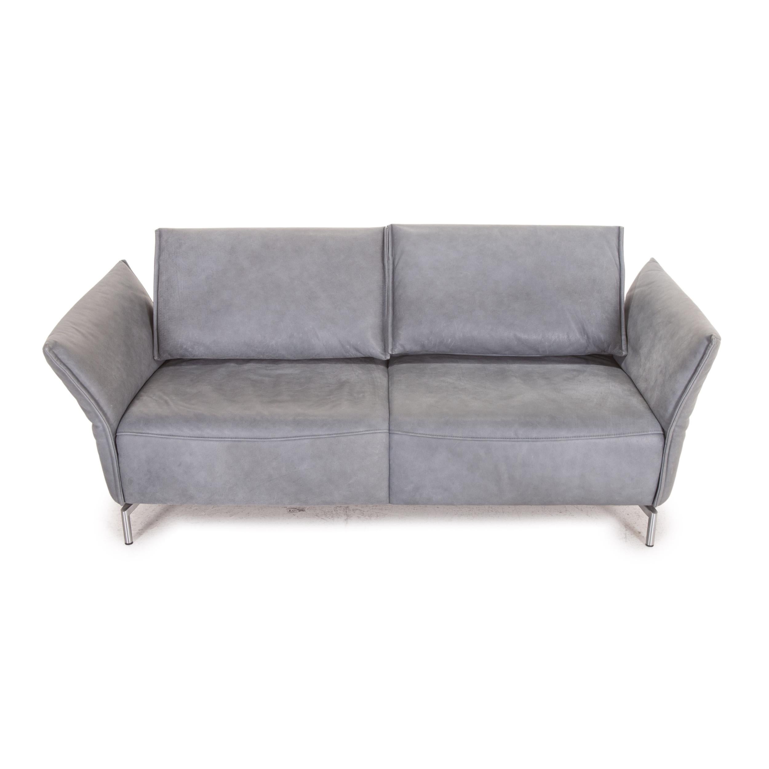 Koinor Vanda Leather Sofa Gray Blue Two Seater Function Couch For Sale at  1stDibs | koinor vanda sofa