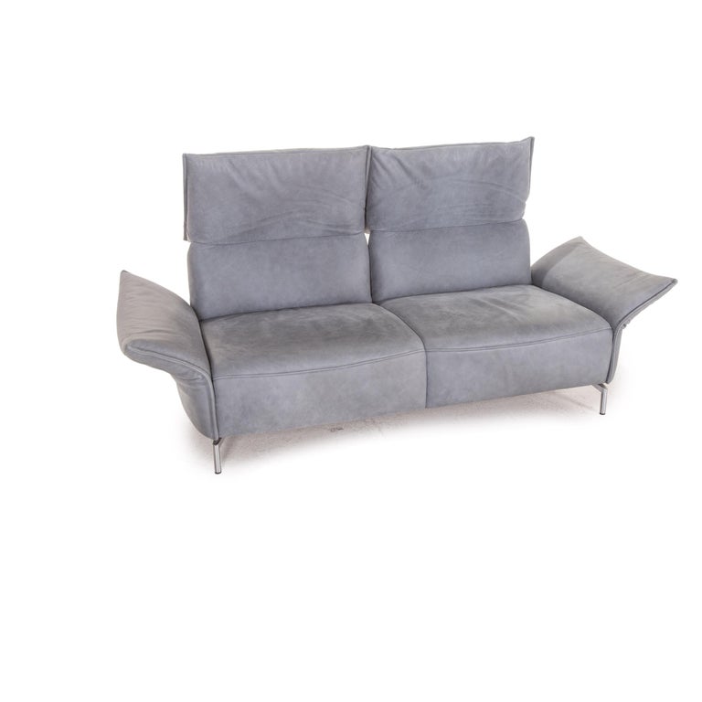 Koinor Vanda Leather Sofa Gray Blue Two Seater Function Couch For Sale at  1stDibs | koinor vanda sofa