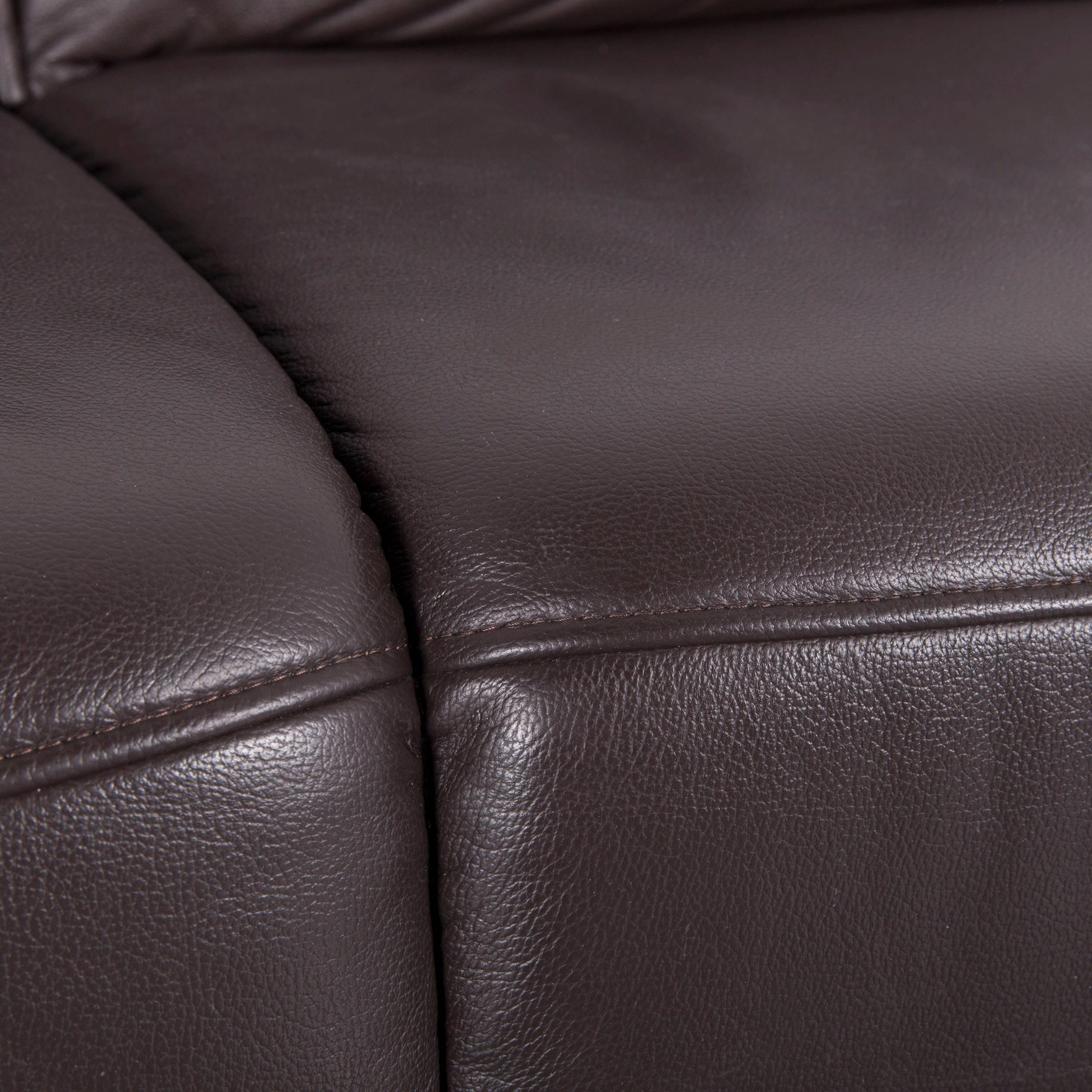 Contemporary Koinor Vanda Three-Seat Sofa Brown Leather Function