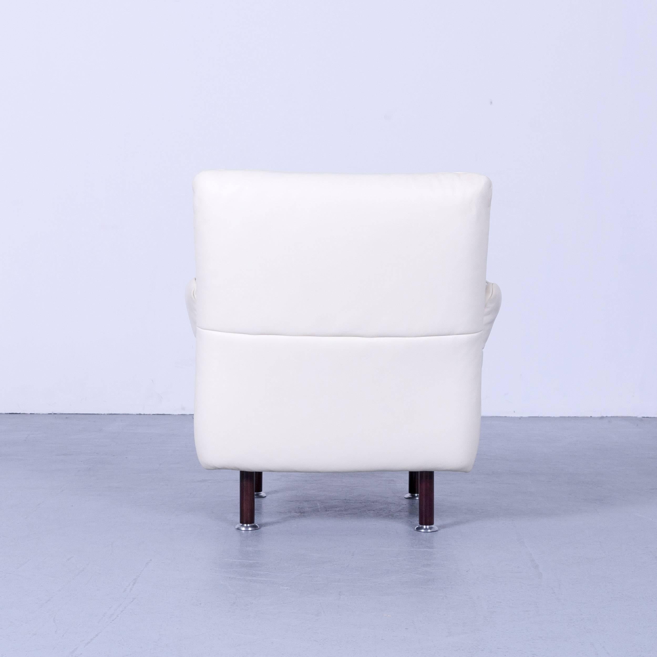 Contemporary Koinor Vittoria Designer Leather Armchair in Crème White with Functions