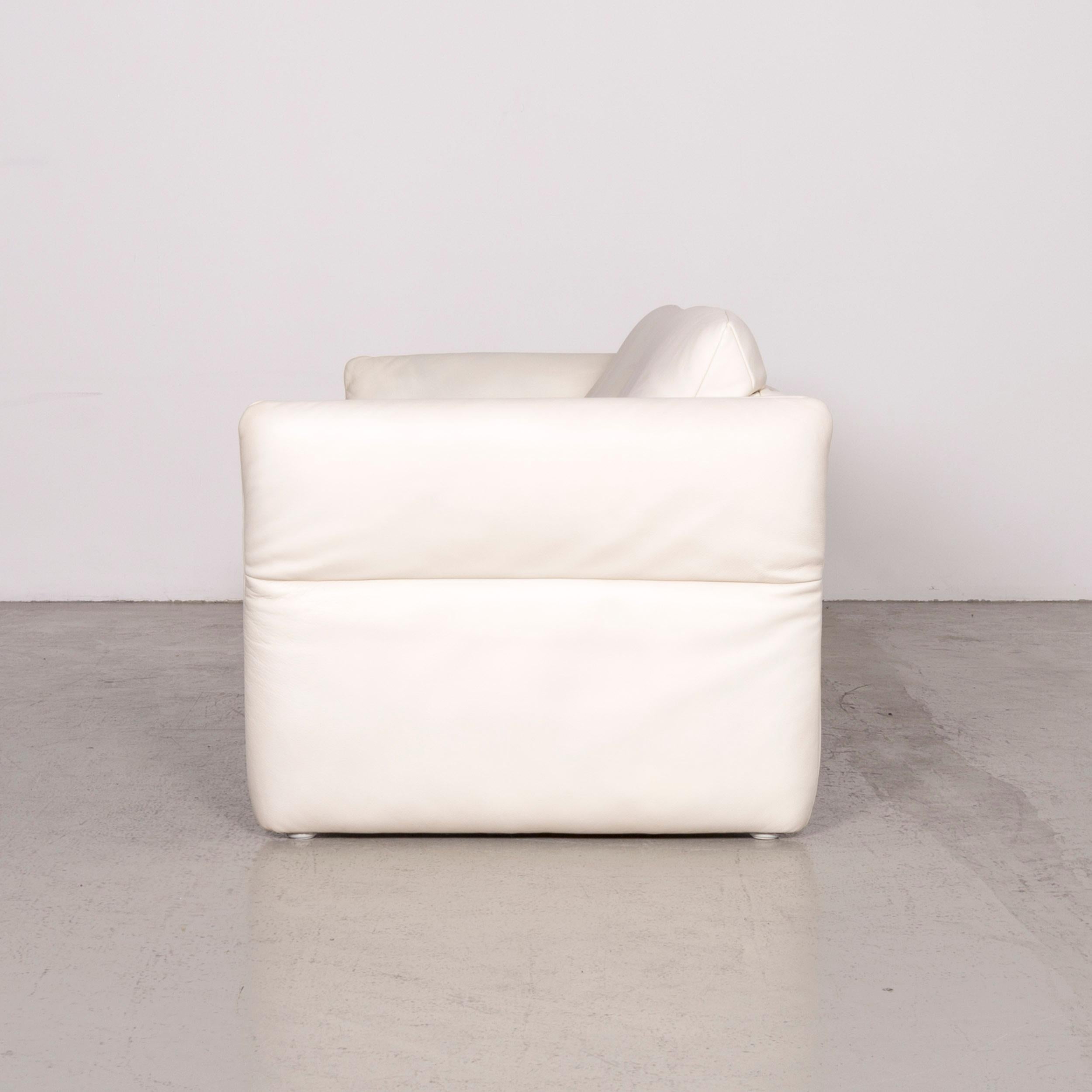 Koinor Vittoria Designer Leather Footstool Creme For Sale 6