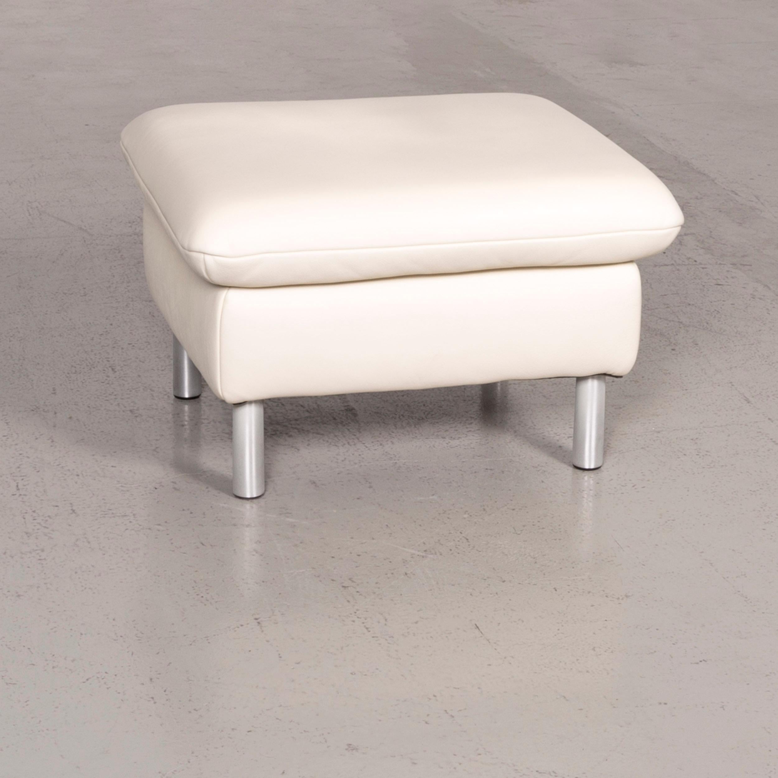 Koinor Vittoria designer leather footstool creme.