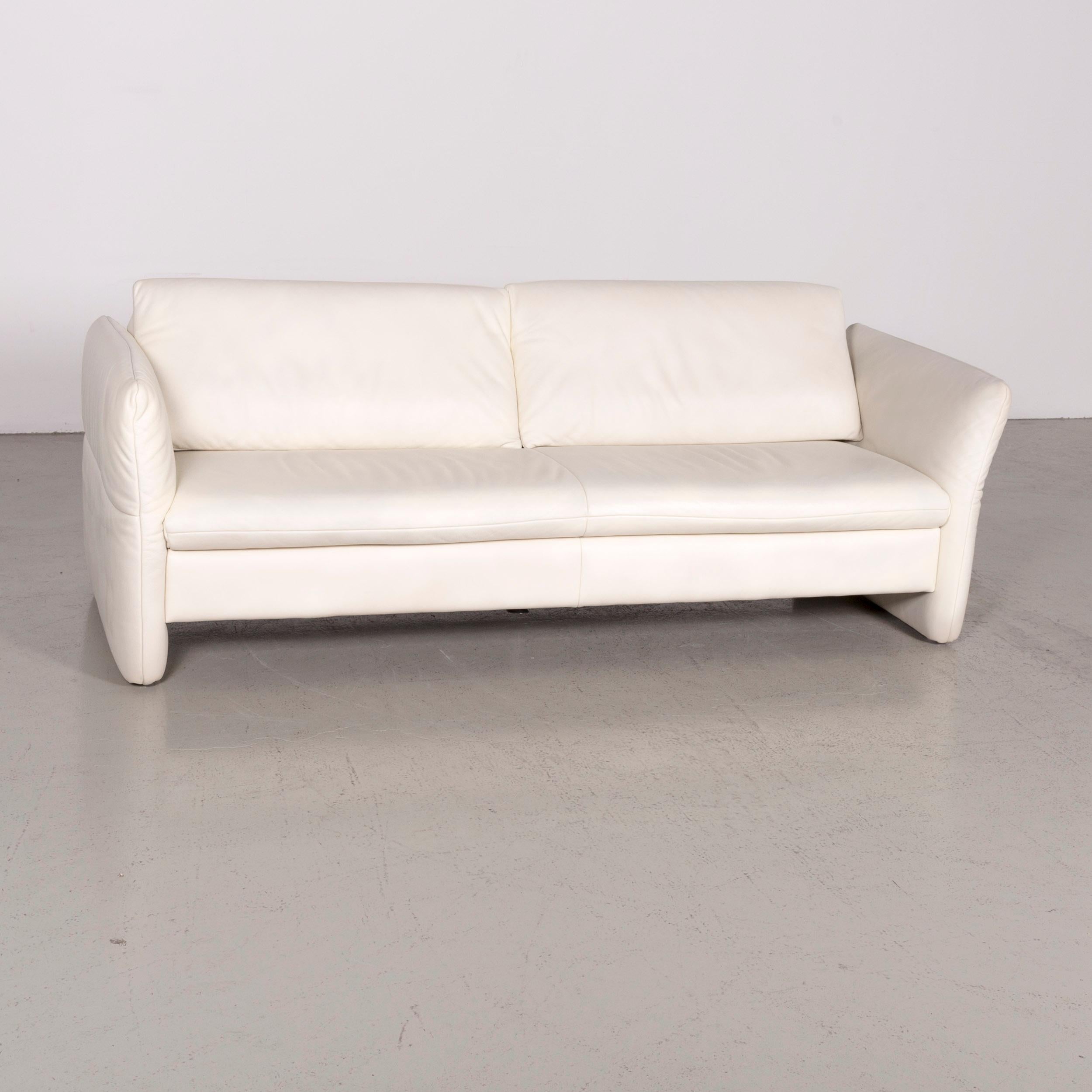 Koinor Vittoria designer leather footstool creme.