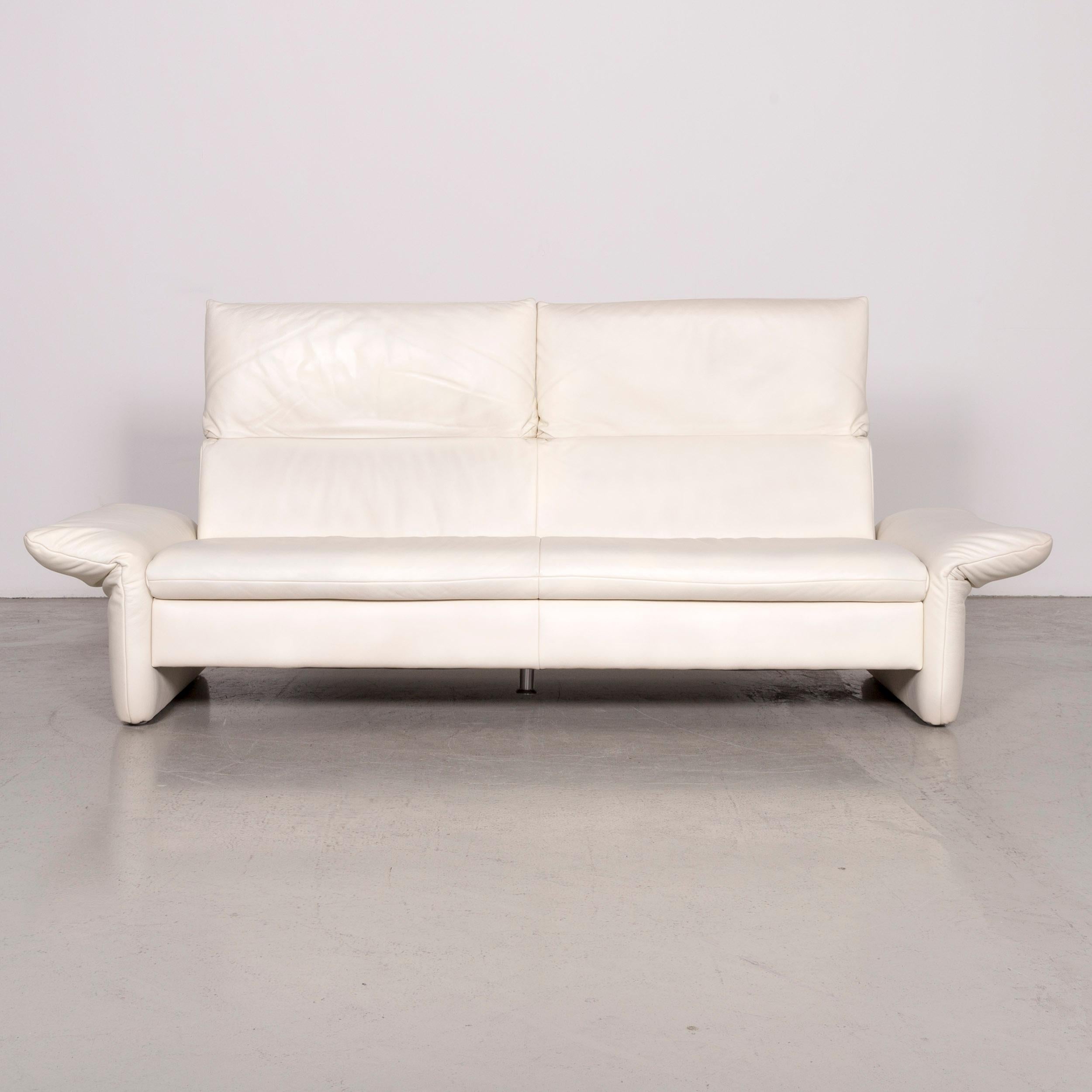 Koinor Vittoria Designer Leather Footstool Creme In Good Condition For Sale In Cologne, DE