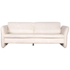 Koinor Vittoria Designer Leather Sofa Cream Genuine Leather Three-Seat Couch