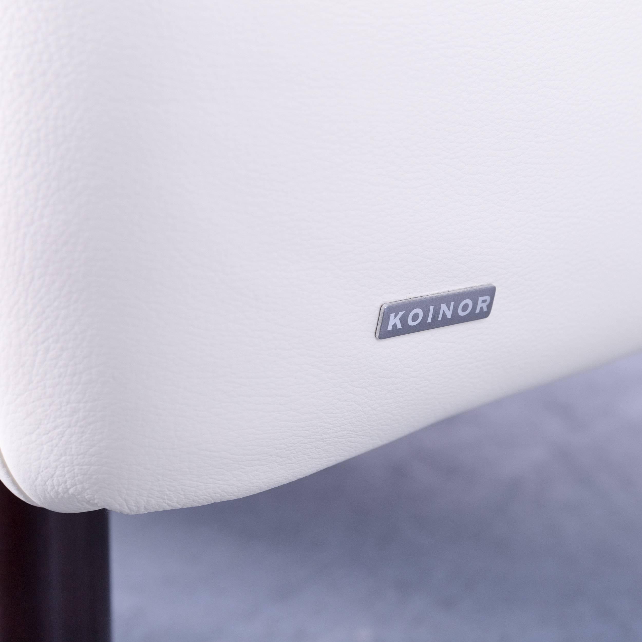 Koinor Vittoria Designer Leather Sofa in Crème White Three-Seat Couch 2