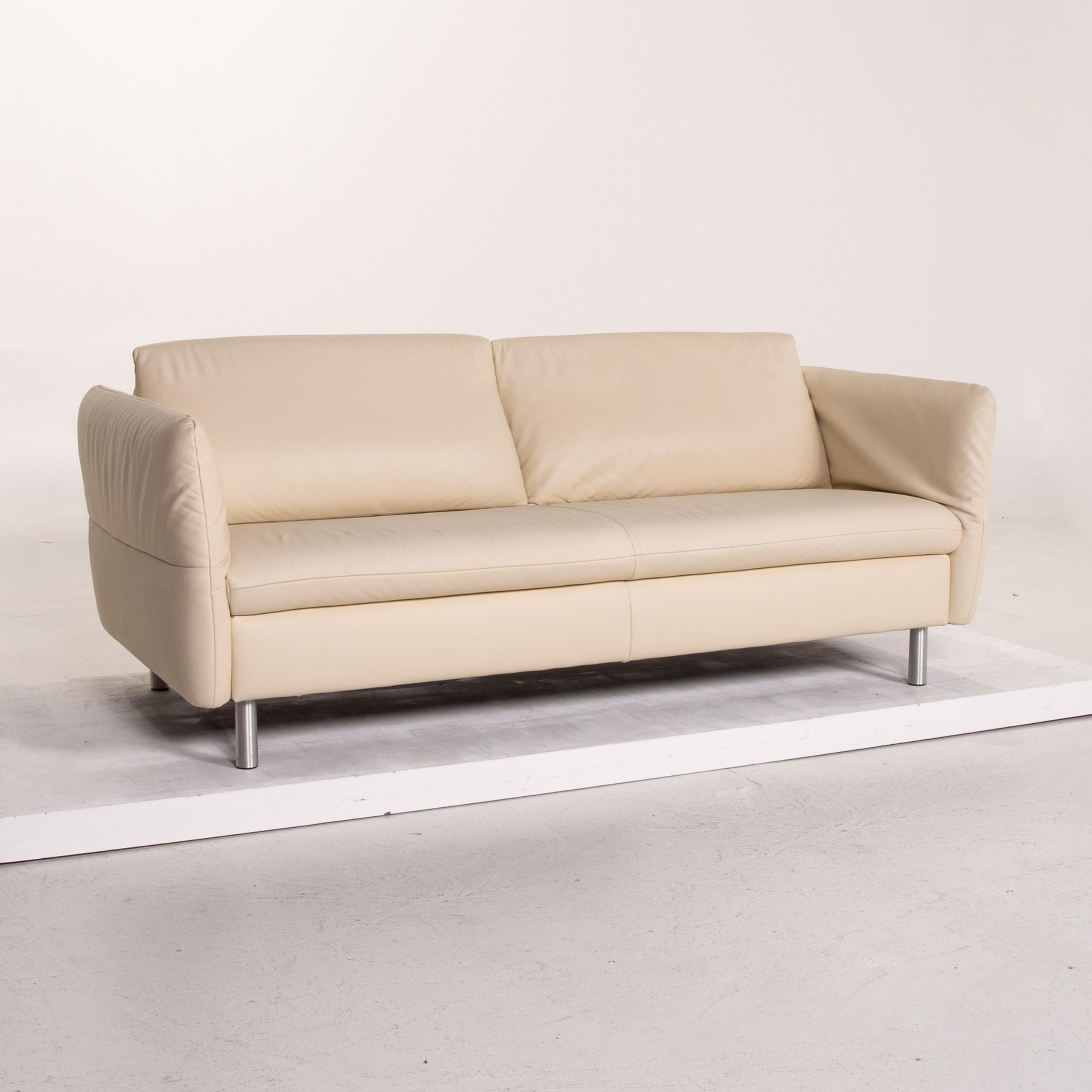 Koinor Vittoria Leather Sofa Cream Two-Seat Couch For Sale 2
