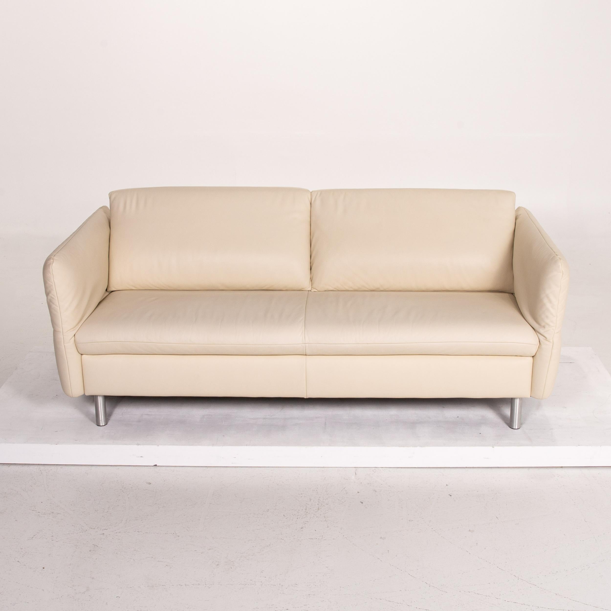 Koinor Vittoria Leather Sofa Cream Two-Seat Couch For Sale 3