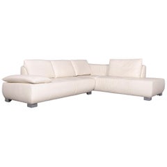 Koinor Volare Designer Leather Sofa Creme Corner Couch 