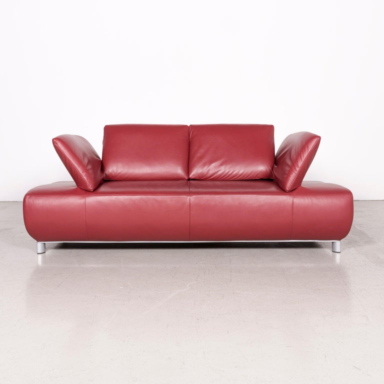 Koinor Volare Designer Leather Sofa Red Genuine Leather ...
