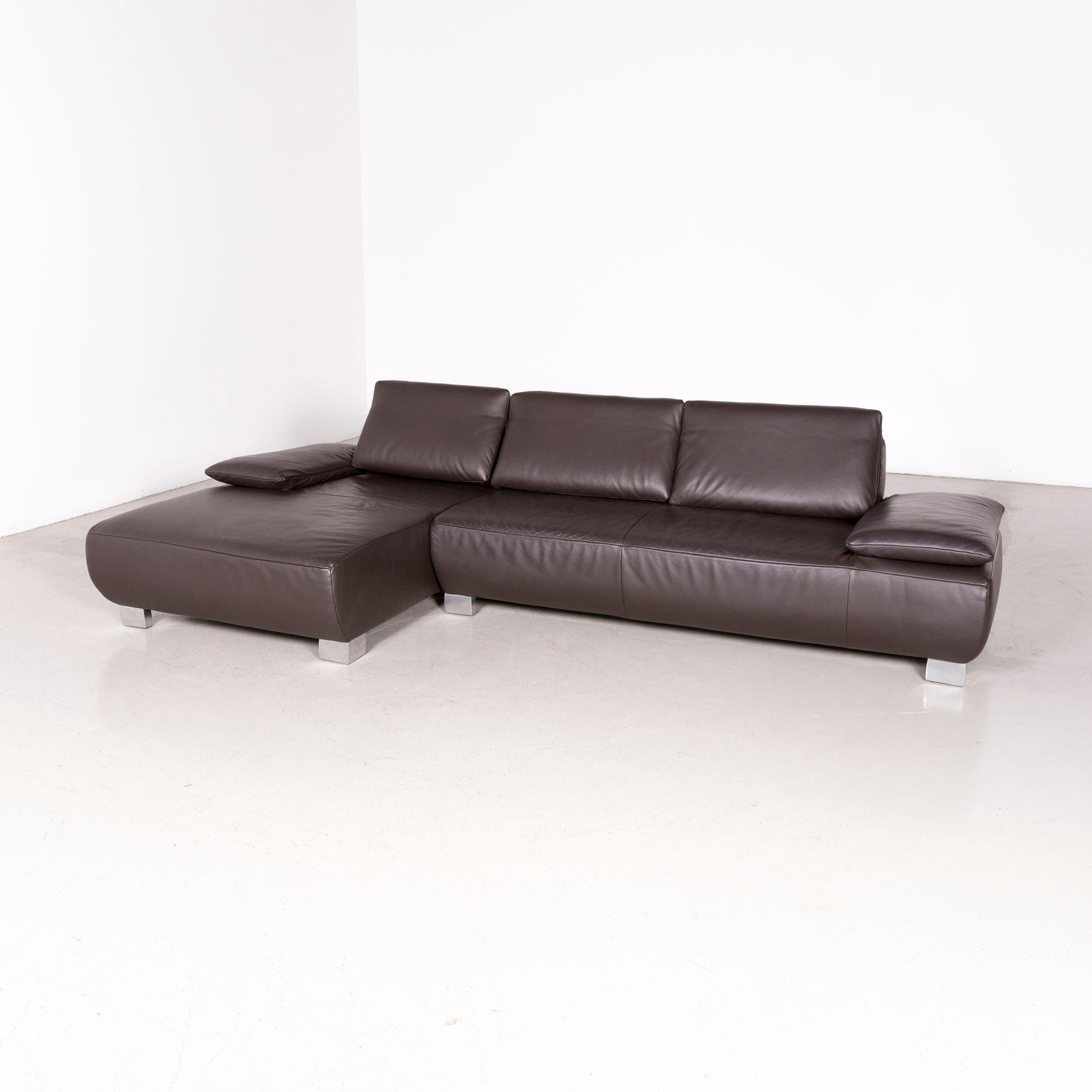 Koinor Volare designer leather sofa white three-seat couch.