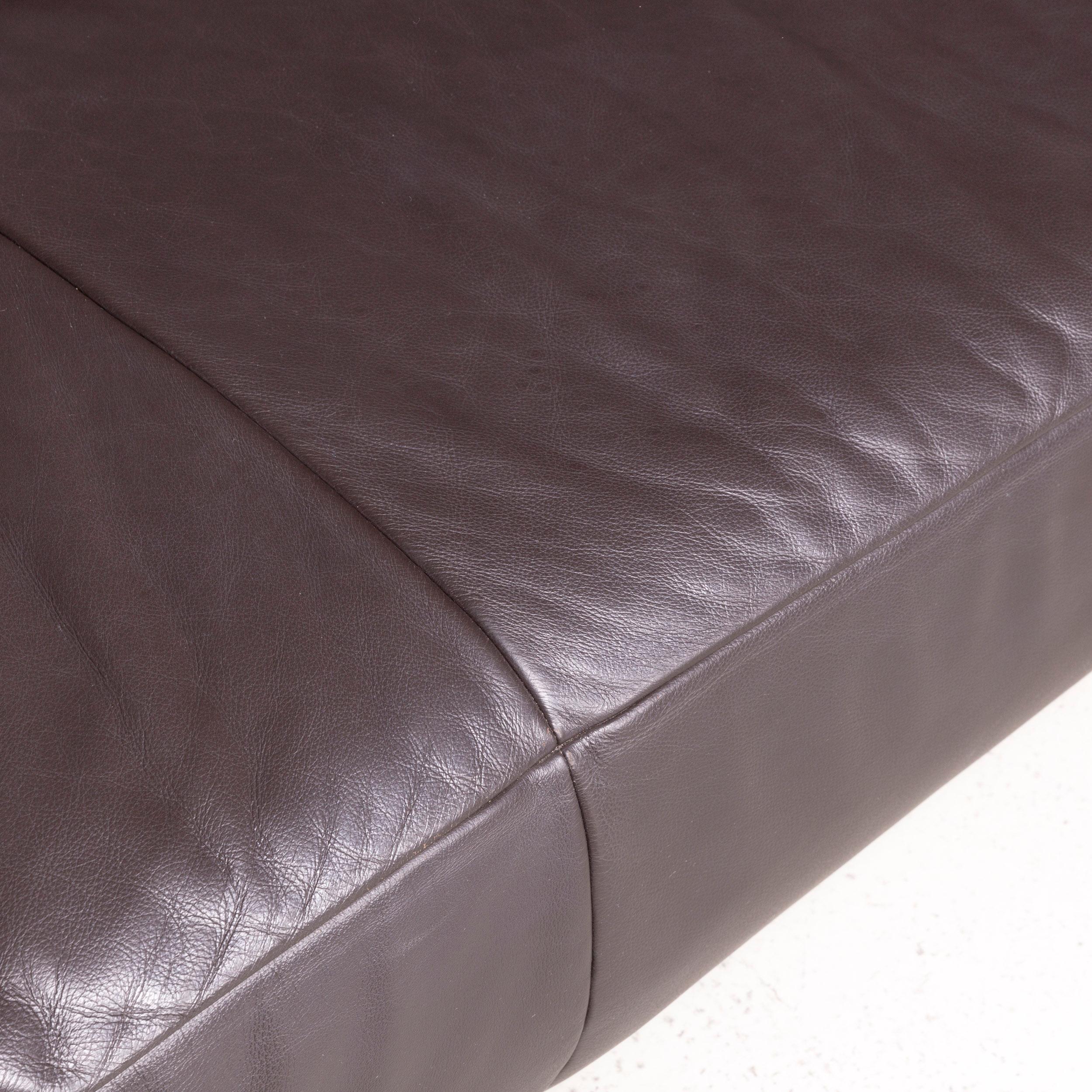 Contemporary Koinor Volare Designer Leather Sofa White Three-Seat Couch For Sale