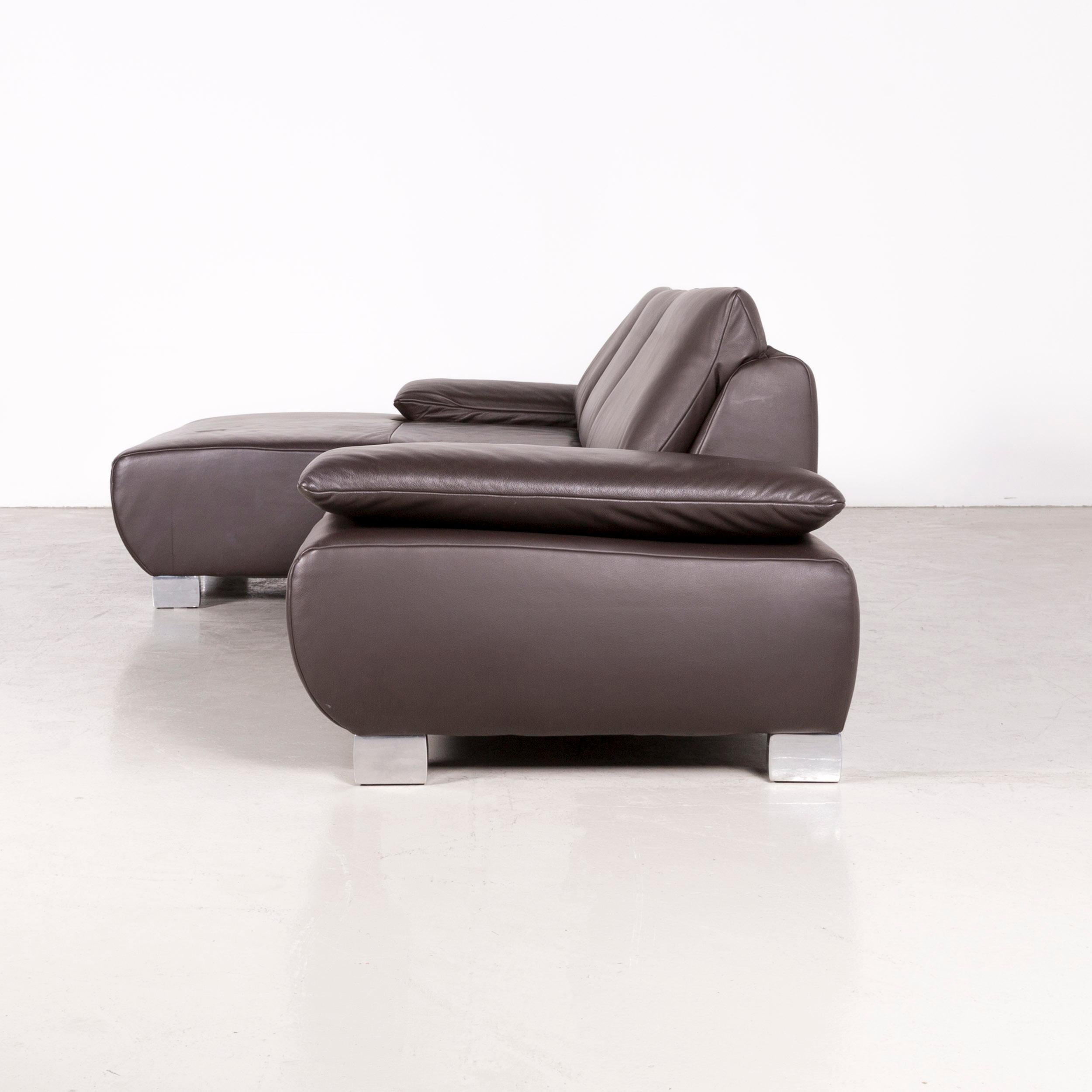 Koinor Volare Designer Leather Sofa White Three-Seat Couch For Sale 1