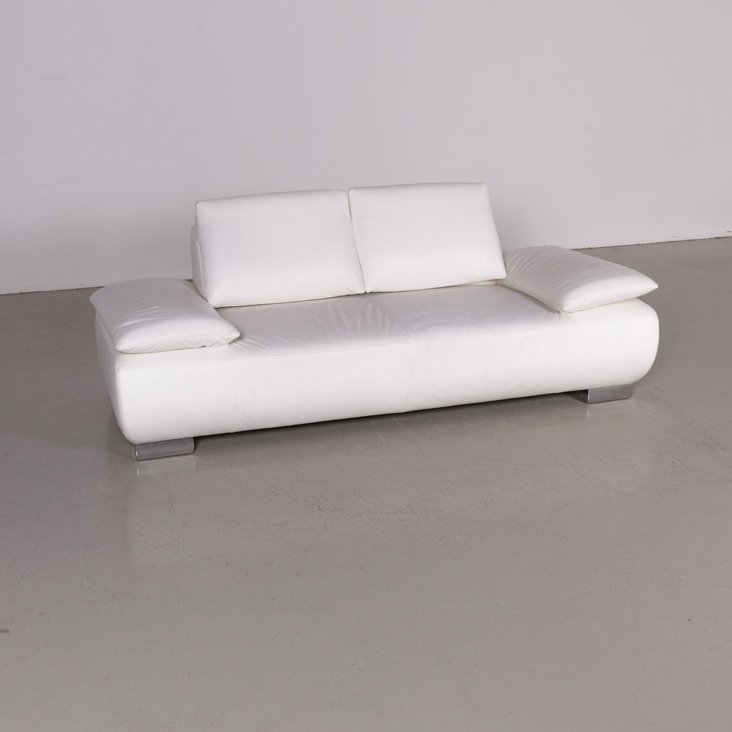 Koinor Volare designer leather sofa white two-seat couch.