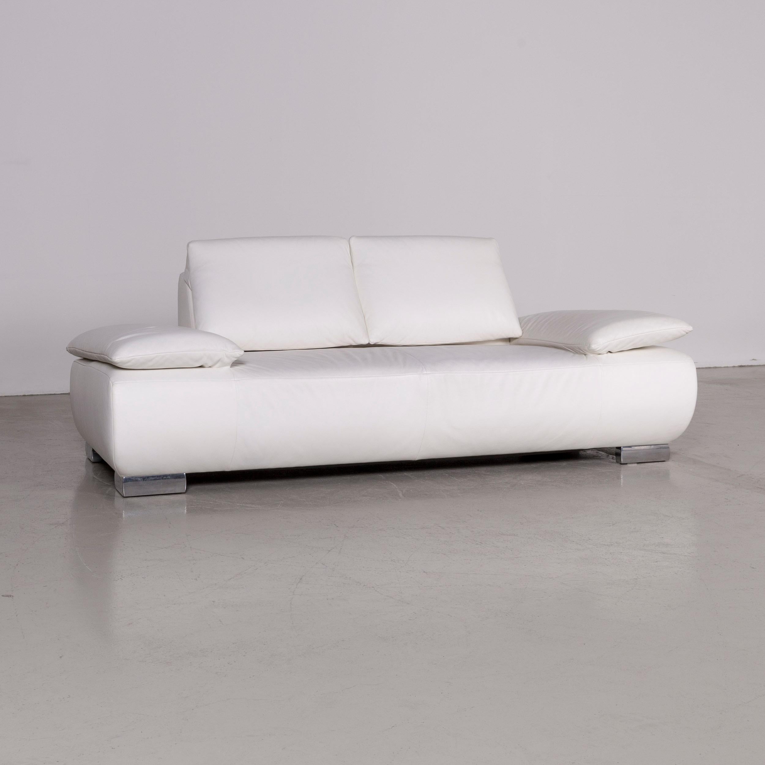 German Koinor Volare Designer Leather Sofa White Two-Seat Couch For Sale
