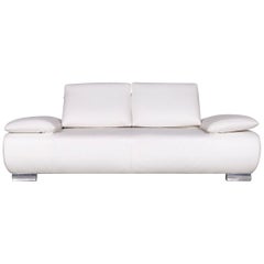 Koinor Volare Designer Leather Sofa White Two-Seat Couch