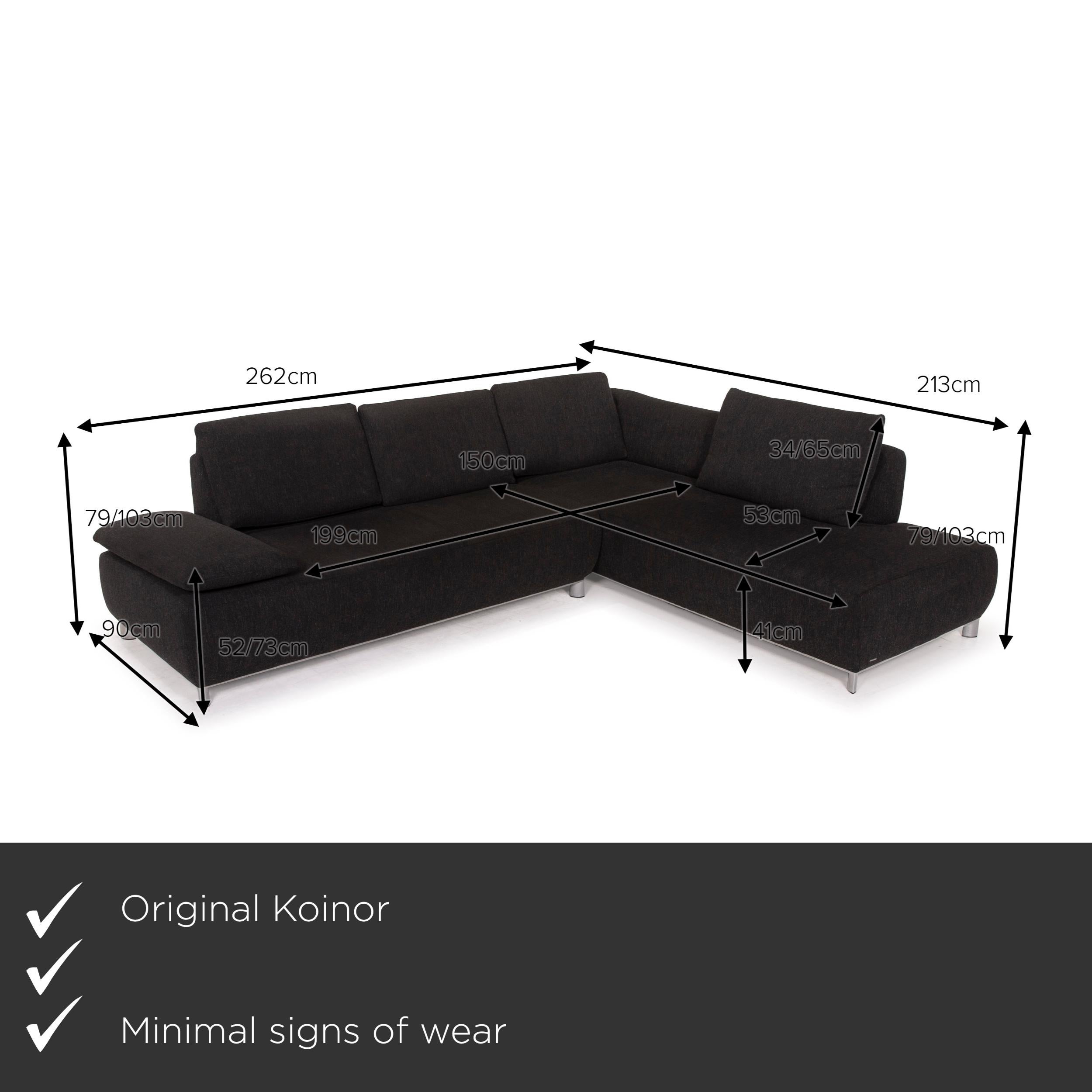 We present to you a Koinor Volare fabric sofa gray corner function.


 Product measurements in centimeters:
 

Depth: 90
Width: 262
Height: 79
Seat height: 41
Rest height: 52
Seat depth: 53
Seat width: 199
Back height: 34.
 