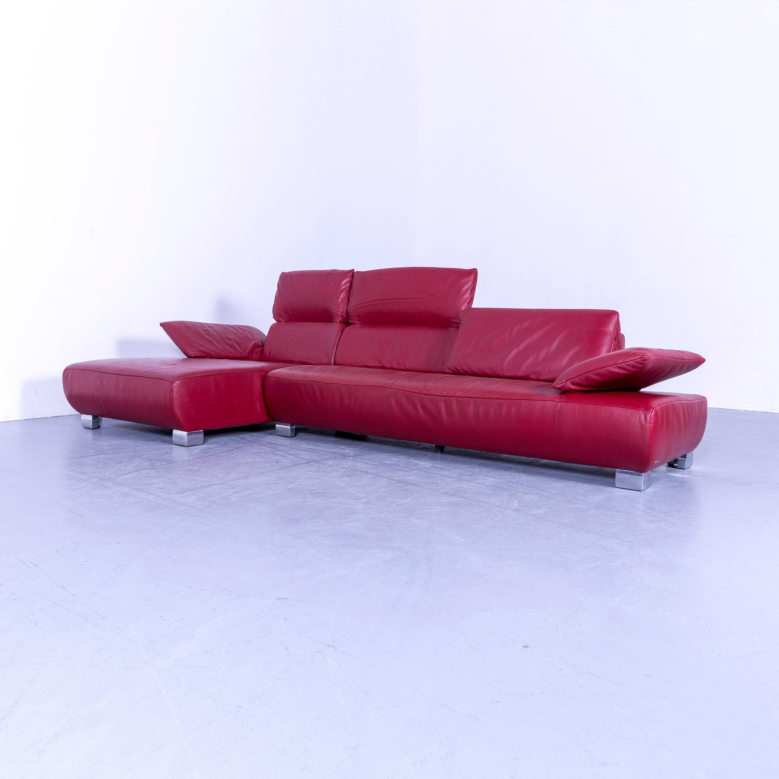 German Koinor Volare Leather Corner Sofa Red Function