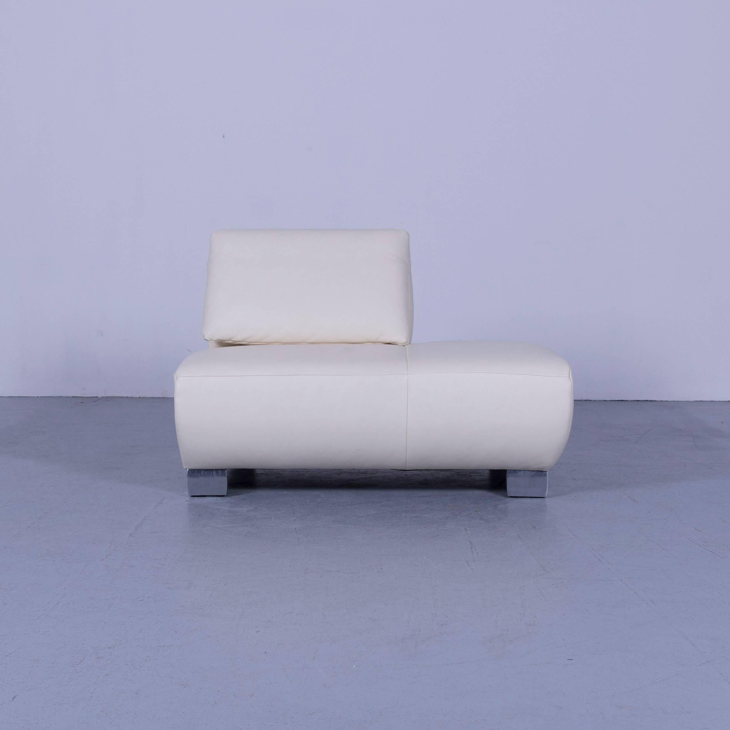 Contemporary Koinor Volare Leather Recamiere Off-White One Seat