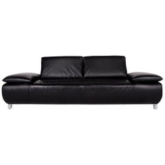 Koinor Volare Leather Sofa Black Two-Seat Couch