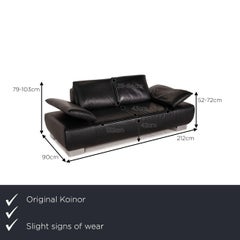 Koinor Volare Leather Sofa Black Two Seater Couch Function