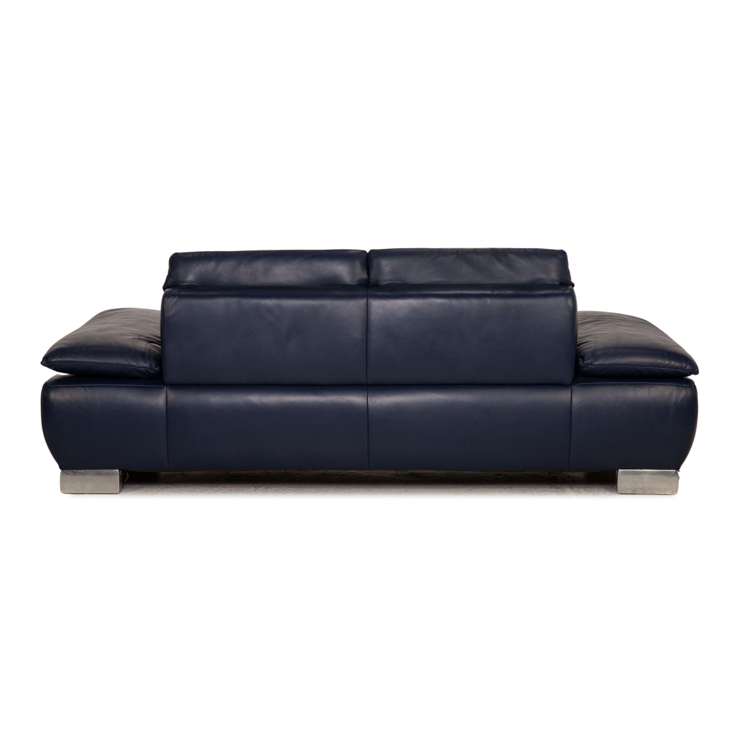 Koinor Volare Leather Sofa Blue Two Seater Couch Function For Sale 1