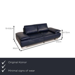 Koinor Volare Leather Sofa Blue Two Seater Couch Function