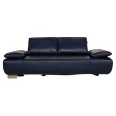 Koinor Volare Sofa aus blauem Leder mit zwei Trägern Funktion