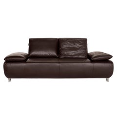 Koinor Volare Leather Sofa Brown Dark Brown Two-Seat Function Couch
