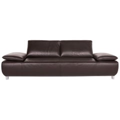 Koinor Volare Leather Sofa Brown Dark Brown Two-Seat Function Couch