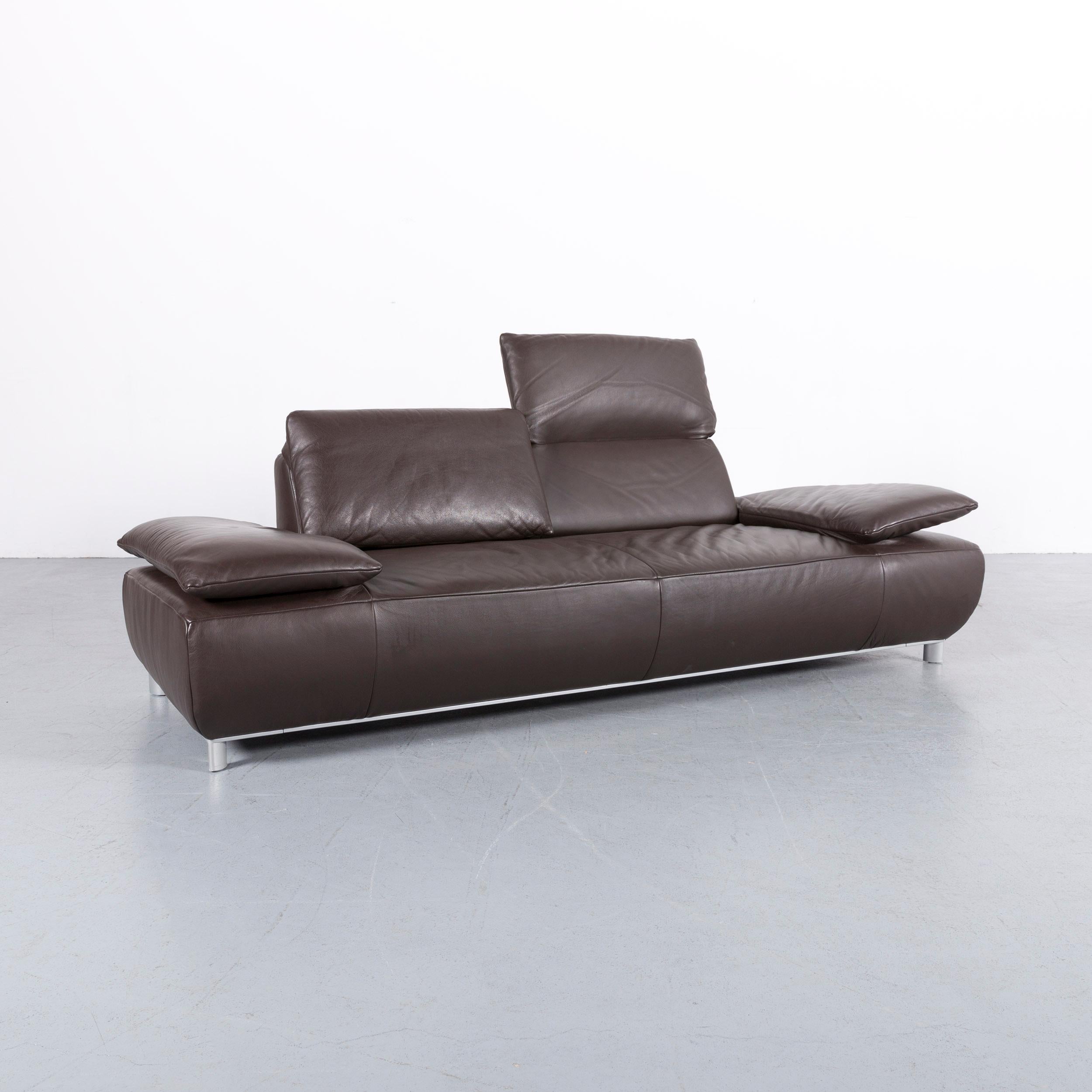 Koinor Volare Leather Sofa Brown Three-Seat Couch 3