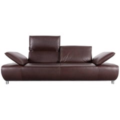 Koinor Volare Leather Sofa Brown Three-Seat Couch