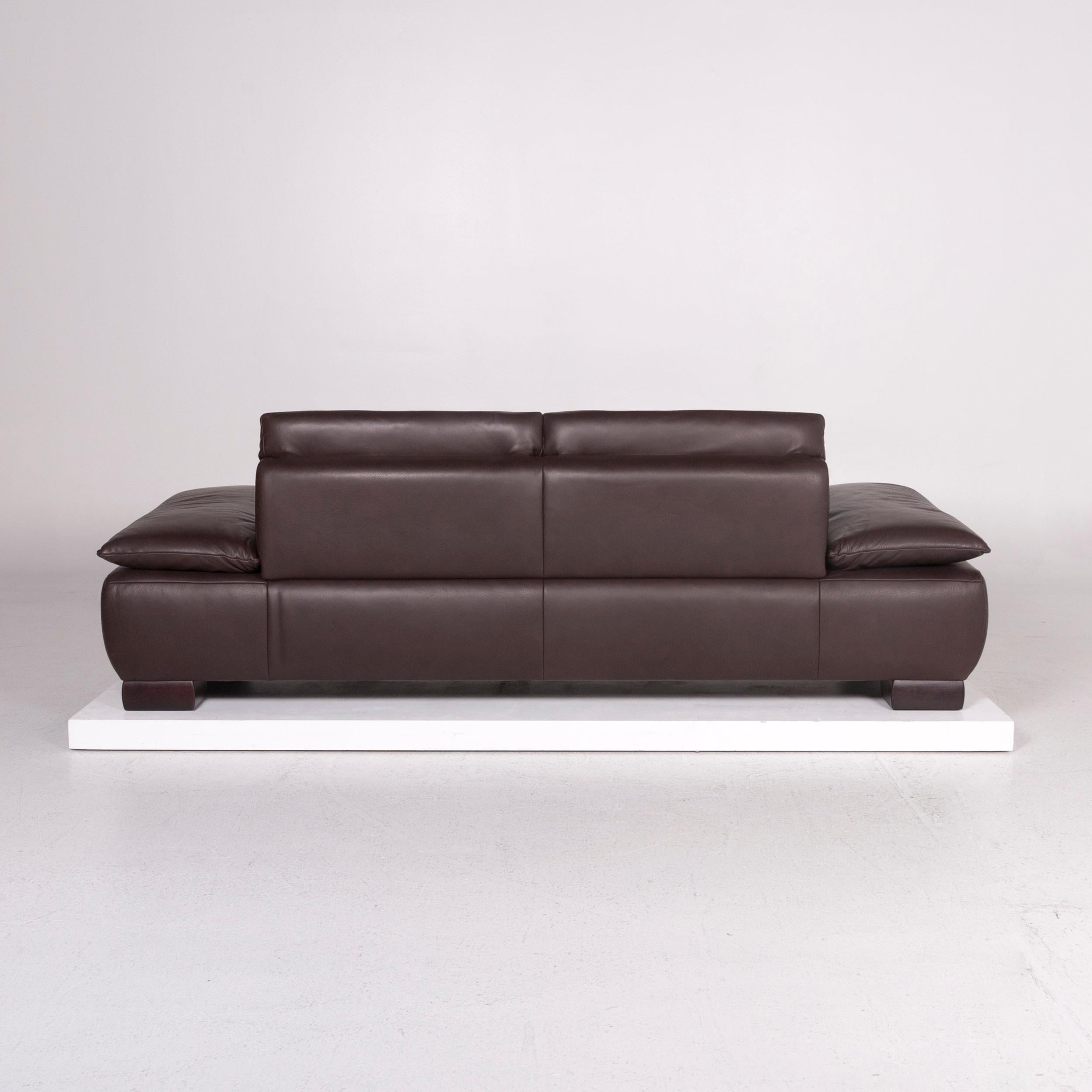 Koinor Volare Leather Sofa Brown Three-Seat Function Couch 4