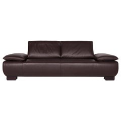 Koinor Volare Leather Sofa Brown Three-Seat Function Couch