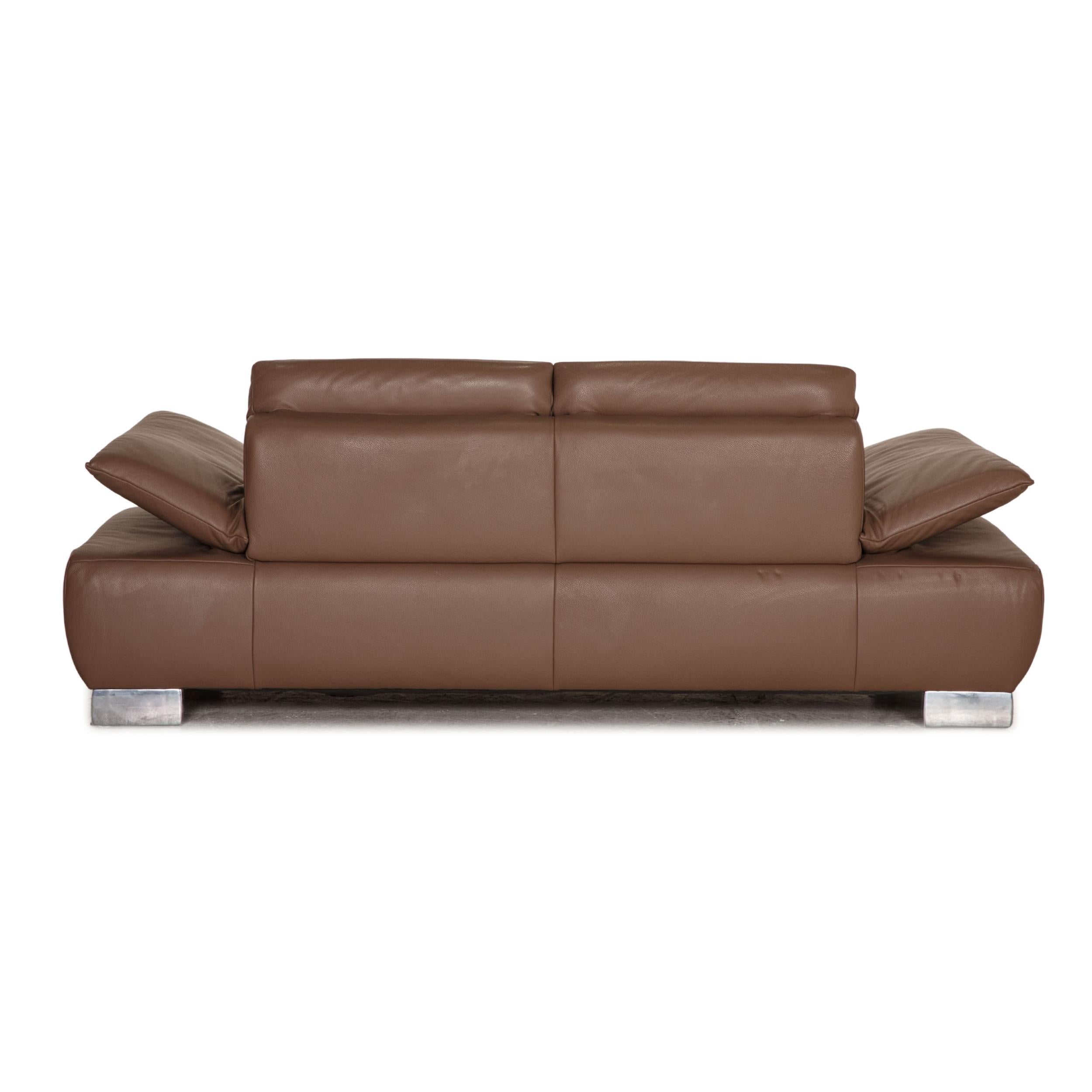 Koinor Volare Leather Sofa Brown Two Seater Couch For Sale 2
