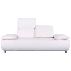 Koinor Volare Leather Sofa Off-White Three-Seat Couch