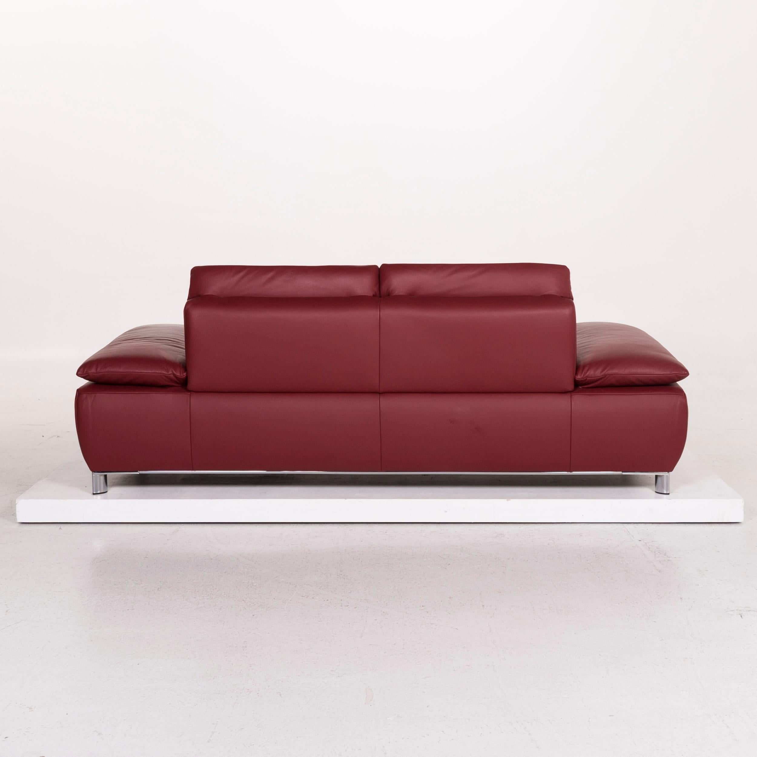 Koinor Volare Leather Sofa Red Two-Seat Function Couch 3