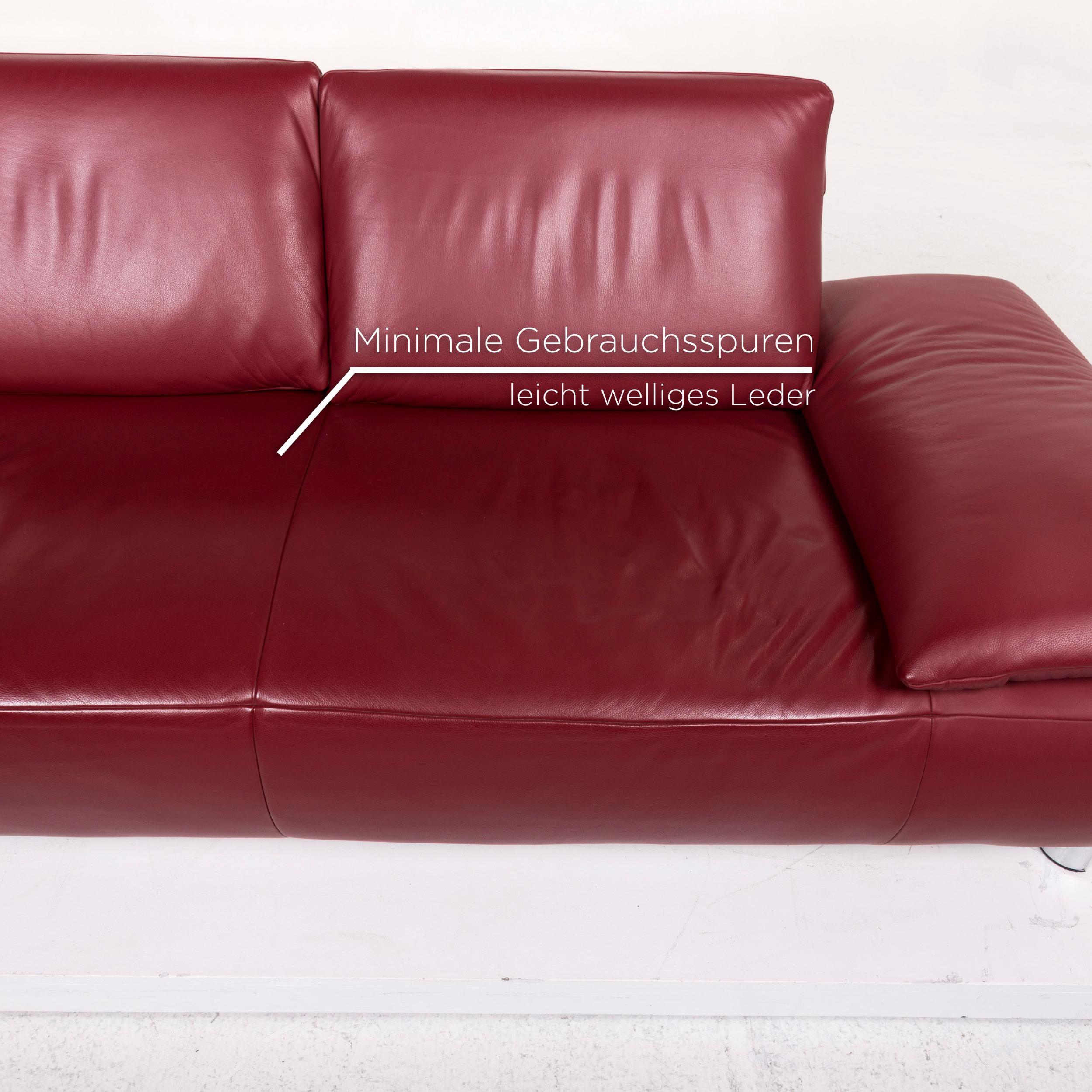 Modern Koinor Volare Leather Sofa Red Two-Seat Function Couch
