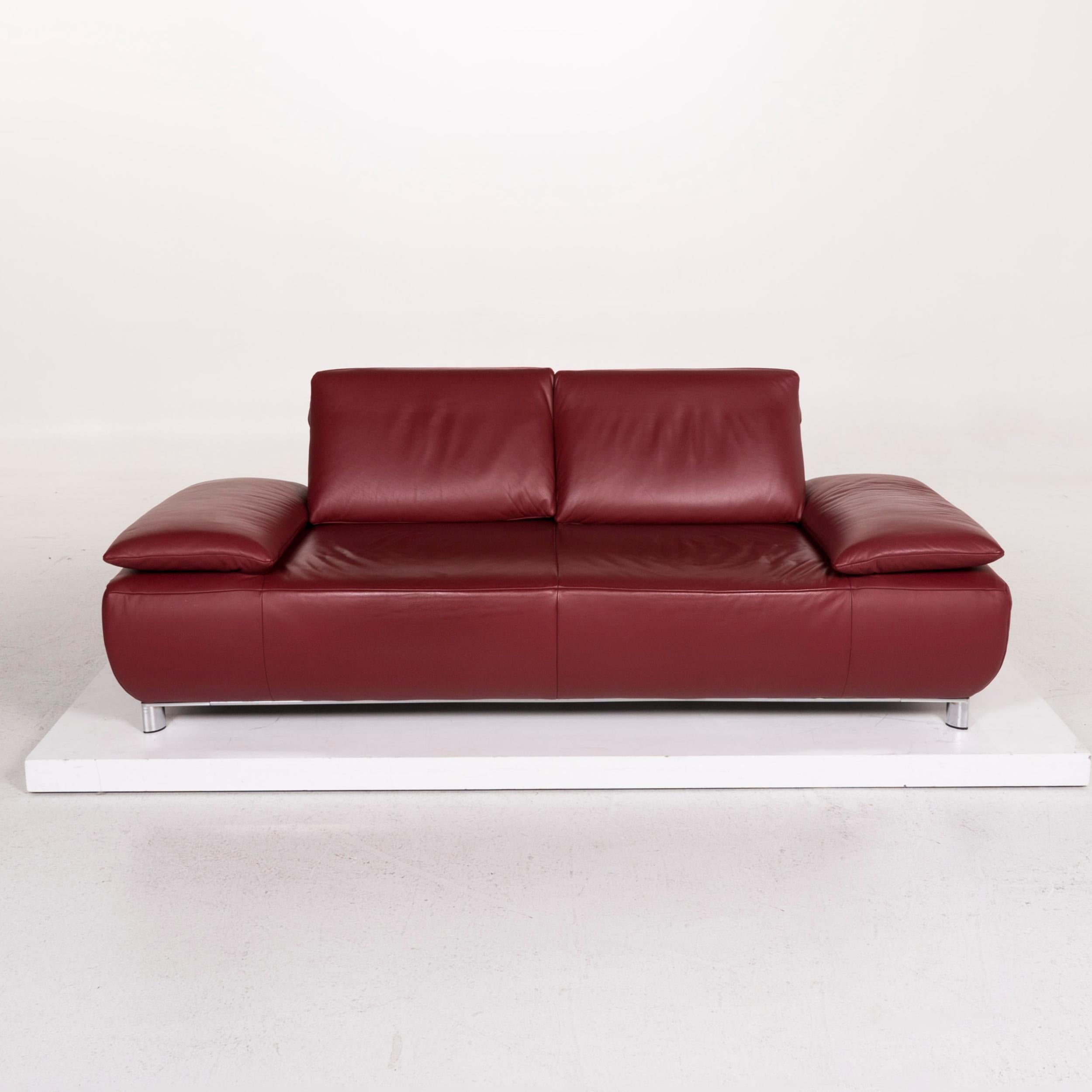 Koinor Volare Leather Sofa Red Two-Seat Function Couch 1