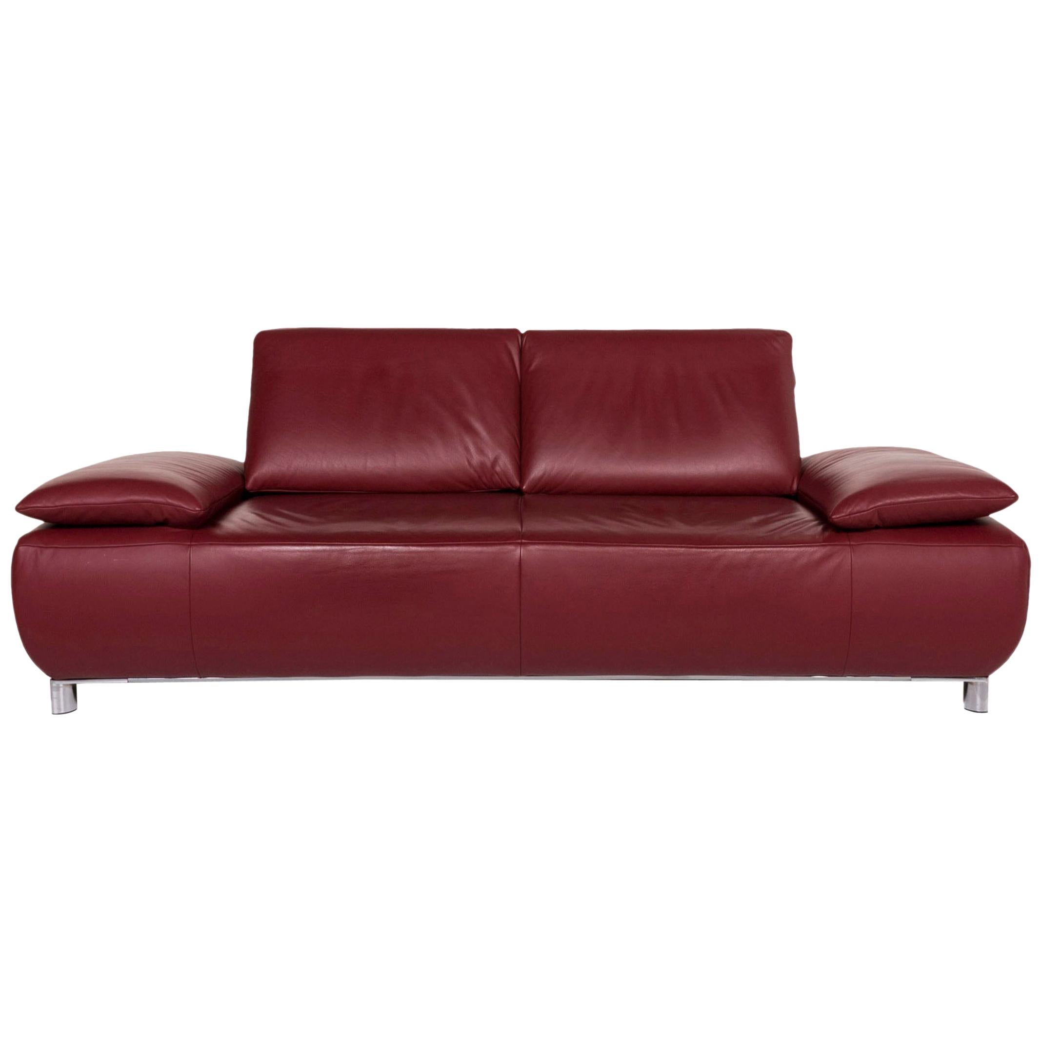 Koinor Volare Leather Sofa Red Two-Seat Function Couch