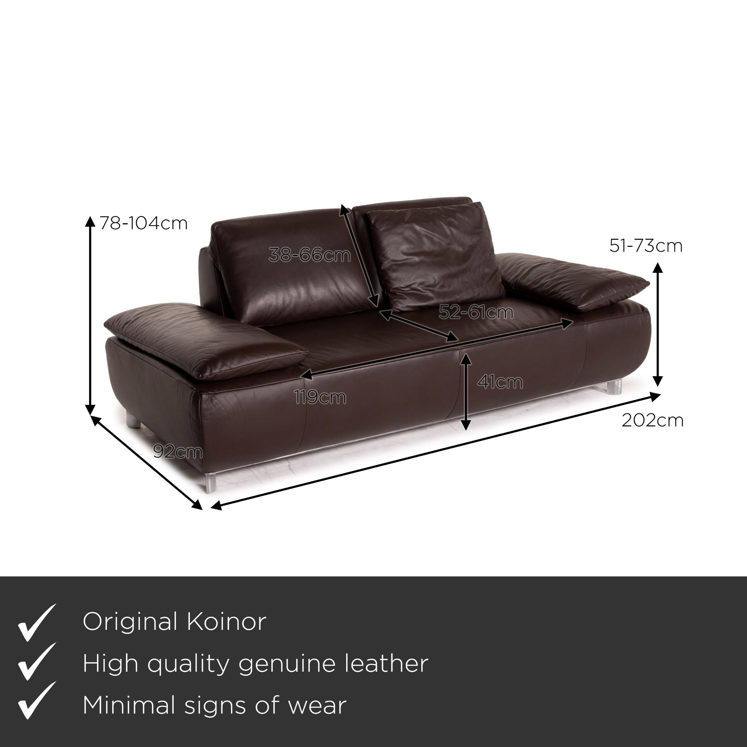Modern Koinor Volare Leather Sofa Set Brown Dark Brown 1 Three-Seat 1 Two-Seat For Sale