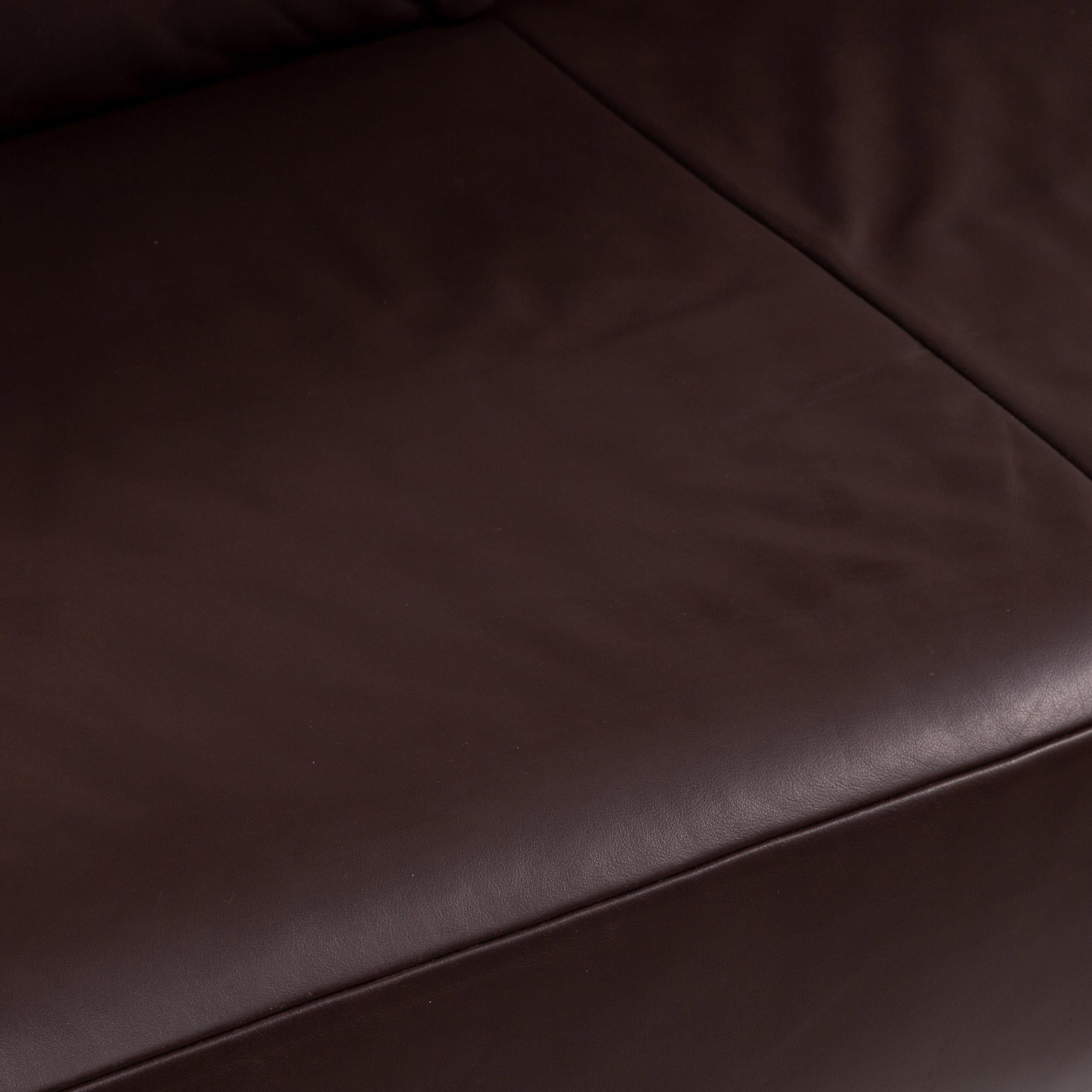 Koinor Volare Leather Sofa Set Brown Dark Brown 1 Three-Seat 1 Two-Seat For Sale 1