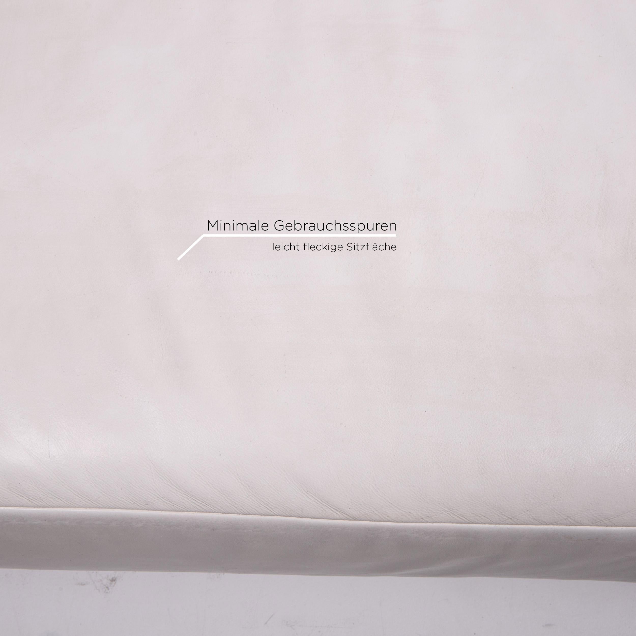 Koinor Volare Leather Sofa White Two-Seat Function Couch For Sale 1