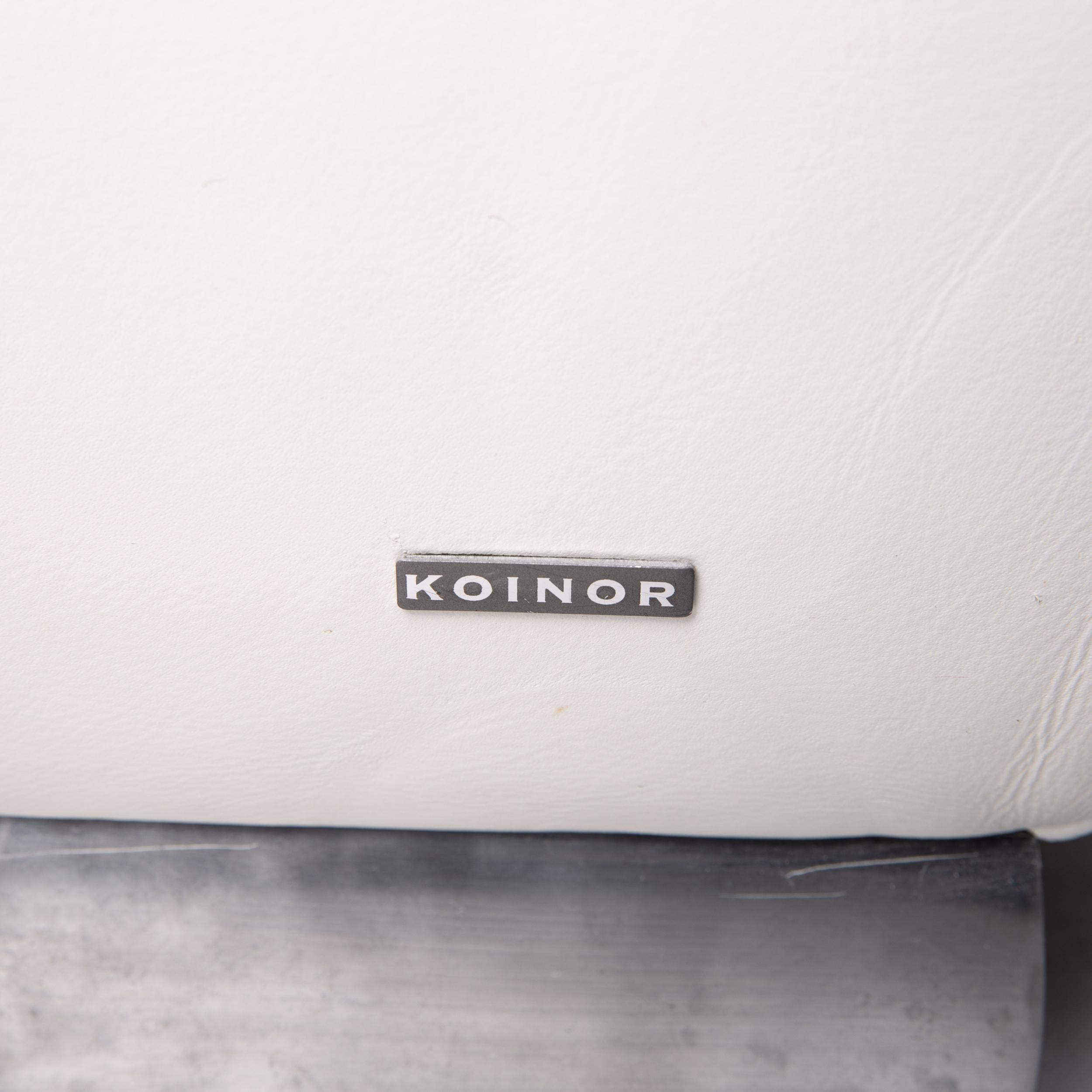 Koinor Volare Leather Sofa White Two-Seat Function Couch For Sale 3