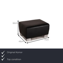 Koinor Volare Leather Stool Black