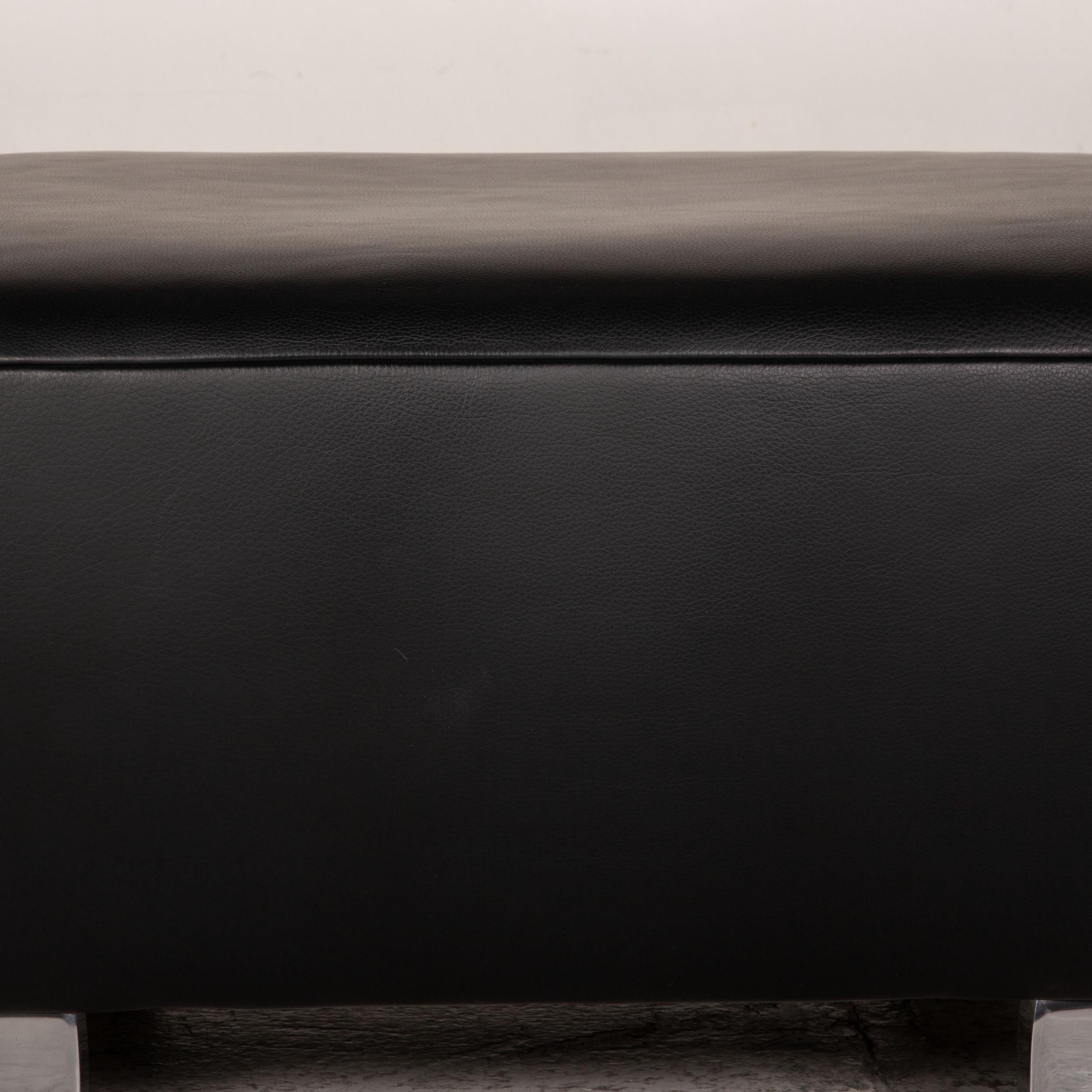 Modern Koinor Volare Leather Stool Black For Sale